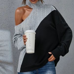 Beautiful woman cold shoulder tops